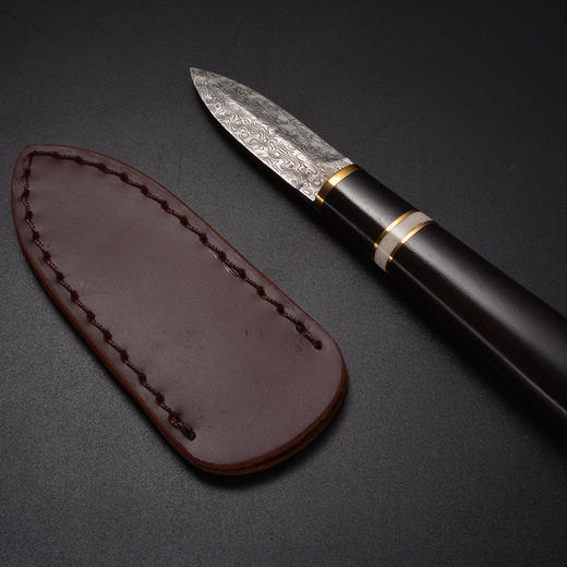润权黑檀木大马仕革茶刀直铲