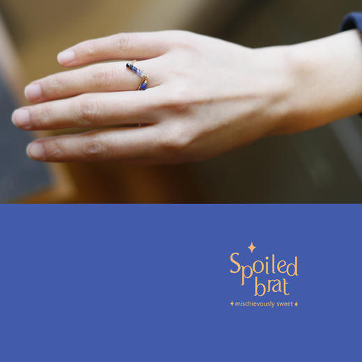 SpoiledBart Jewelry 进口14K注金 原创设计 天然蓝宝石 戒指 商品图2