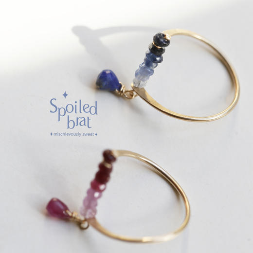 SpoiledBart Jewelry 进口14K注金 原创设计 天然蓝宝石 戒指 商品图3