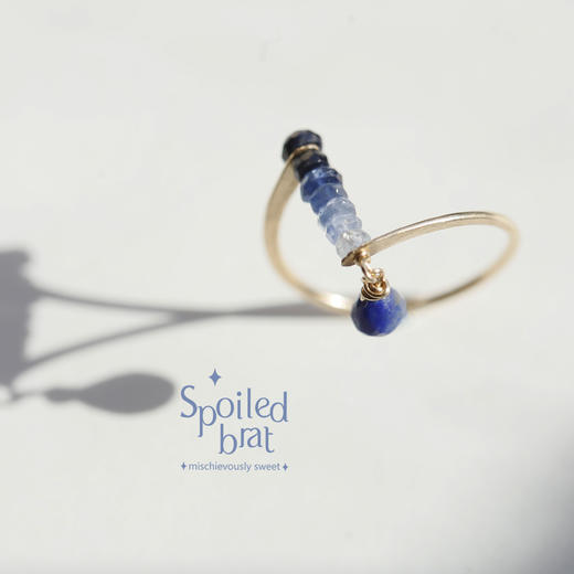 SpoiledBart Jewelry 进口14K注金 原创设计 天然蓝宝石 戒指 商品图0