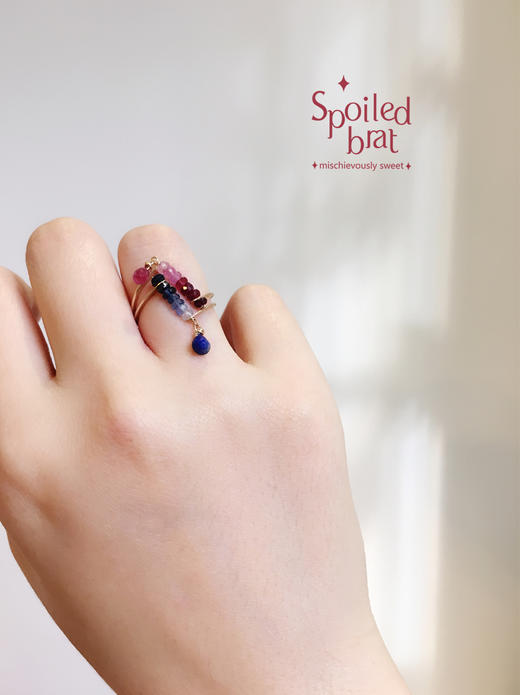SpoiledBart Jewelry 进口14K注金 原创设计 天然蓝宝石 戒指 商品图1