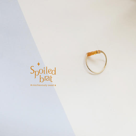 SpoiledBart Jewelry 进口14K注金 原创设计 天然橘玛瑙 戒指 商品图0