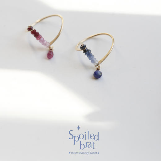 SpoiledBart Jewelry 进口14K注金 原创设计 天然蓝宝石 戒指 商品图4
