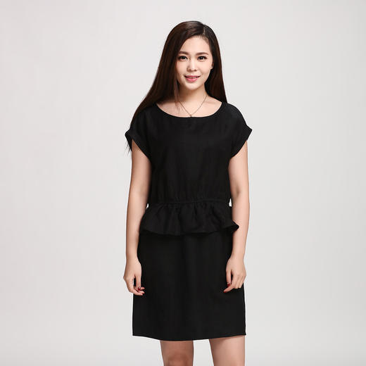 最后一件残品水淼大码女装新款夏装韩版亚麻修身专柜中长款连衣裙装s