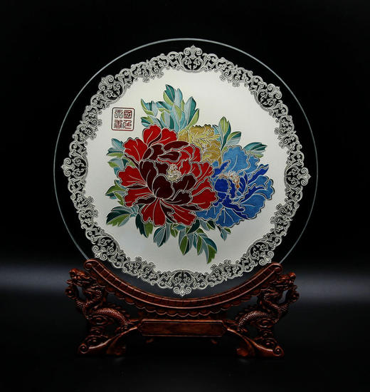 【彼达思】雅琅晶  国色天香盘- 白/ 金 （透边） 商品图3