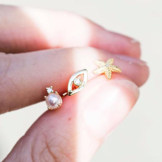 北京仓｜DiamantiPT-Sister Jane-Akoya珍珠 钻石 耳环（黄金色）［比利时设计师］ 商品图1