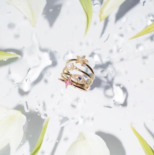 北京仓｜DiamantiPT-Sister jane-Akoya珍珠 钻石 戒指（黄金色）［比利时设计师］ 商品图1