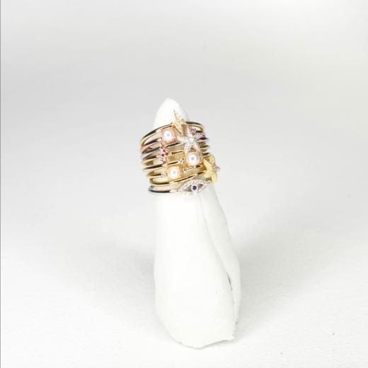 北京仓｜DiamantiPT-Sister jane-Akoya珍珠 钻石 戒指（黄金色）［比利时设计师］ 商品图2