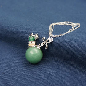 蝴蝶结锁骨链  天然粉晶/东陵玉/茶晶/白水晶精油瓶 多款可选 精油项链s925银链