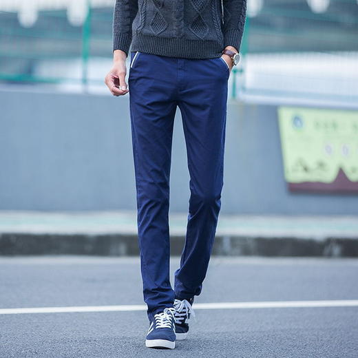 服饰鞋包春秋新款男士休闲裤韩版修身小脚裤男装纯棉长裤子潮