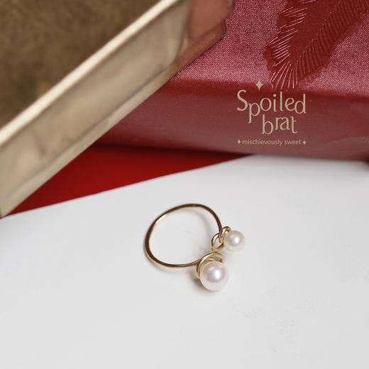 SpoiledBart Jewelry 14K注金 原创设计 珍珠戒指 可定制尺寸 商品图0