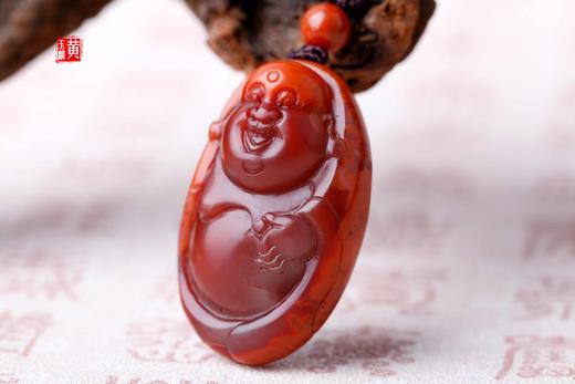 【笑佛】南红佛公吊坠，色泽红润，厚实饱满，净重13.96g 商品图0