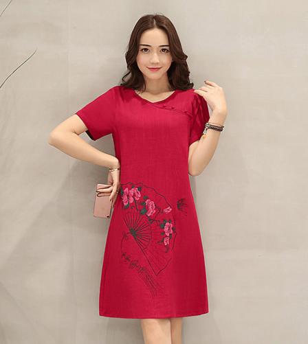 AL NY801 新款文艺大码女装时尚休闲连衣裙 商品图2