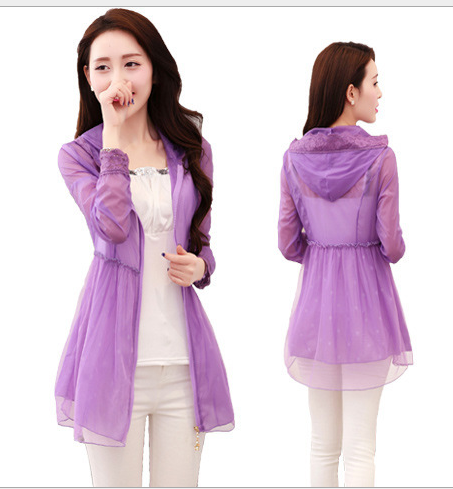 CQ8802韩版长袖蕾丝沙滩防紫外线外套