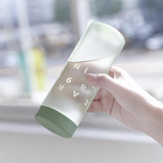 可爱家用便携玻璃杯学生磨砂大容量创意喝水杯带盖防漏随手杯