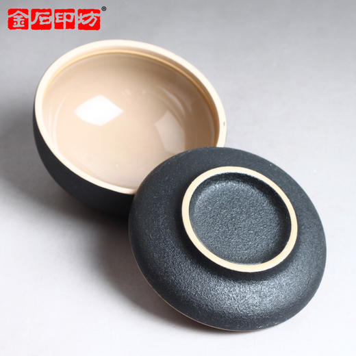 金石印坊 精品黑色磨砂高盖印泥盒印泥缸 加固防震特制包装 商品图4