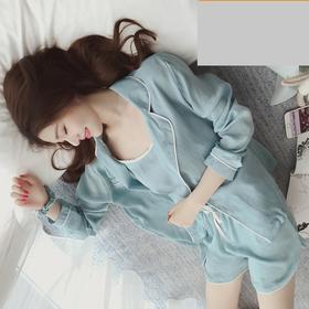 【优美】夏季薄款真丝家居服七件套