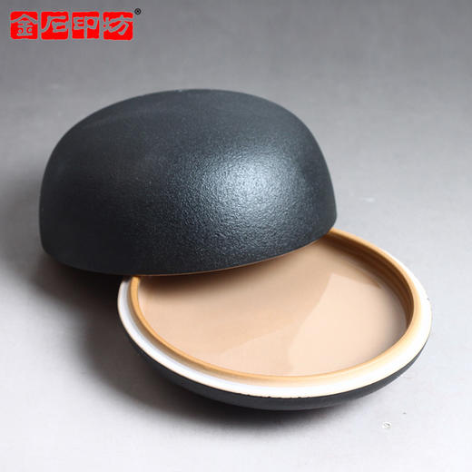 金石印坊 精品黑色磨砂高盖印泥盒印泥缸 加固防震特制包装 商品图0