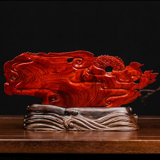 已开光龙吐珠手工雕刻摆件172号紫檀