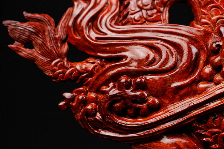 已开光龙吐珠手工雕刻摆件172号紫檀