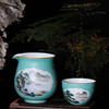 【宝瓷林】湖水绿扒花粉彩开光山水小罗汉杯10头茶具 商品缩略图2