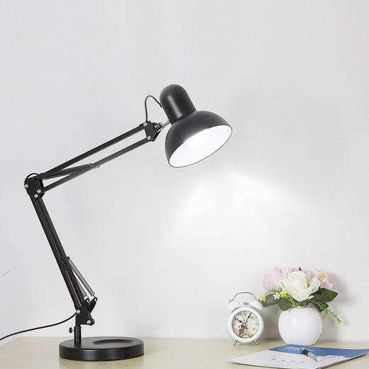 美式长臂伸缩led台灯黑色