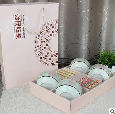 【碗盘碟】。婚庆回礼商务陶瓷餐具实用礼品 碗筷套装8件套礼盒包装 商品图2