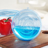 喇叭花一次性汤碗一次性塑料碗打包饭盒圆形透明带盖外卖便当盒蓝盖 商品缩略图2