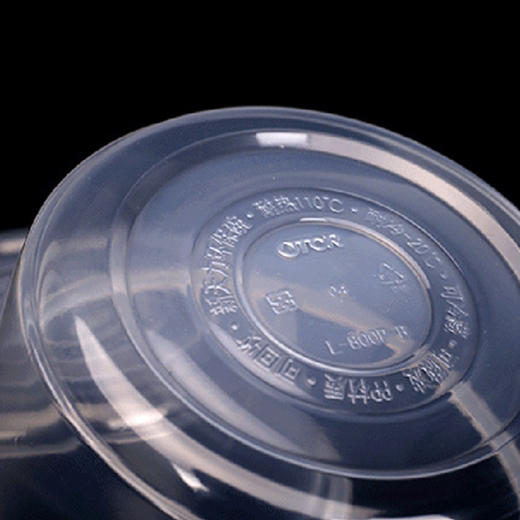 喇叭花一次性汤碗一次性塑料碗打包饭盒圆形透明带盖外卖便当盒蓝盖 商品图4