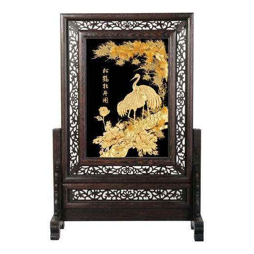 【彼达思】24K金箔画 松鹤牡丹图 商品图0