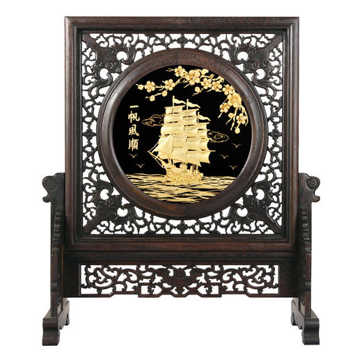 【彼达思】24K金箔画 一帆风顺（方 ） 商品图0