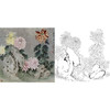 工笔花鸟白描底稿-菊花-王庆升《秋色含香》斗方小品册页-多种白描尺寸可选-QB13 商品缩略图0