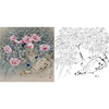 工笔花鸟白描底稿-玫瑰花-王庆升《玫瑰谷》-斗方小品册页-多种白描尺寸可选-QB12 商品缩略图0