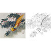 工笔花鸟白描底稿-锦鸡-王庆升《双锦图》斗方小品册页-多种白描尺寸可选-QB09 商品缩略图0
