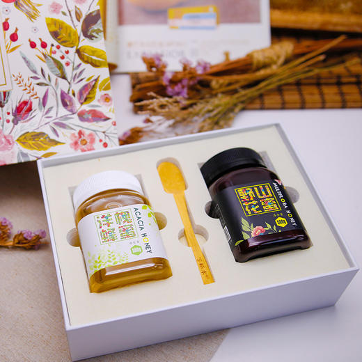 等蜂来蜂蜜 | 繁花礼盒：天然蜂蜜500g*2礼盒装 商品图1