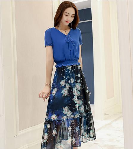 CQ LT667 新款V领性感两件套中腰中长款 商品图0