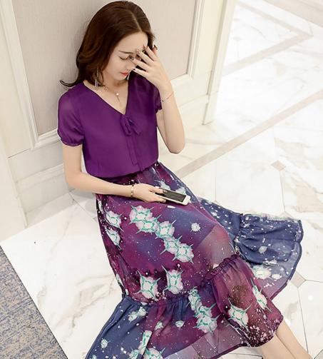 CQ LT667 新款V领性感两件套中腰中长款 商品图2