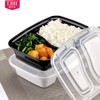 喇叭花1000ml黑色一次性饭盒餐盒双格便当盒两格打包盒带盖150套 商品缩略图0