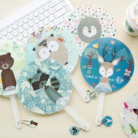 【扇子】*韩版卡通塑料PP扇子迷你小扇子清凉扇手摇扇中长柄手持扇夏季礼物