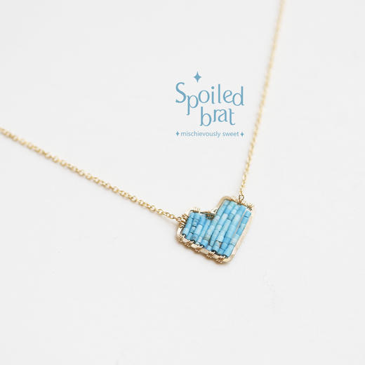 SpoiledBart Jewelry 天然绿松石  心形 项链 商品图0