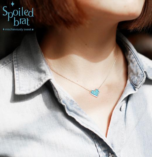 SpoiledBart Jewelry 天然绿松石  心形 项链 商品图3