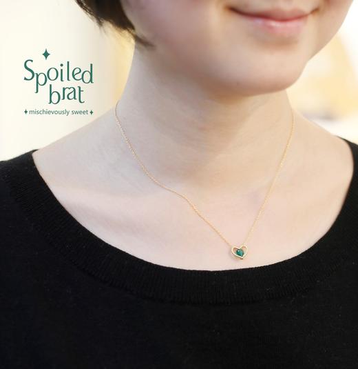 SpoiledBart Jewelry 天然绿玉髓 原创独家设计 心形 项链 商品图3