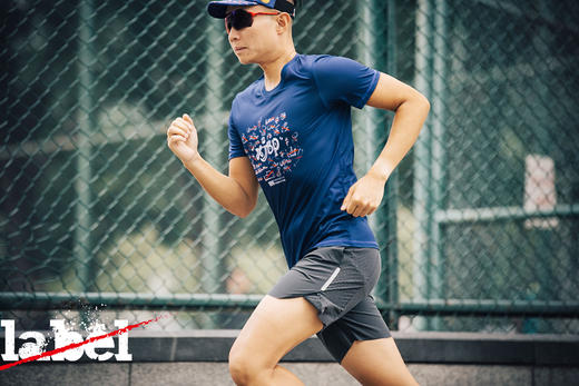 严素跑步TEE,XJBP2.0,男款,蓝/黑,轻量 短袖T恤 速干快干 透气,严素态度 商品图4