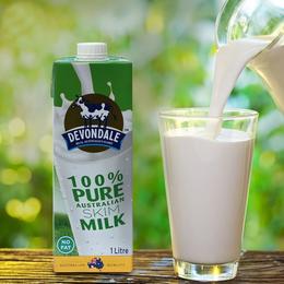 澳洲进口 德运 牛奶脱脂牛奶1L