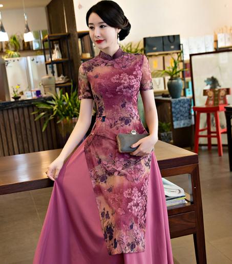 GSJ 7900 越南奥黛旗袍连衣裙 商品图1