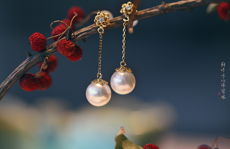 【古典主义情结】akoya珍珠，黄金勾花步摇