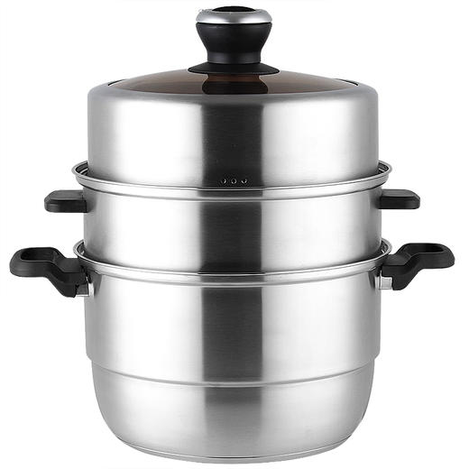 【三层 定时蒸锅】Joyoung/九阳ZGH2803蒸锅复底坡型导流高拱盖28cm 商品图2