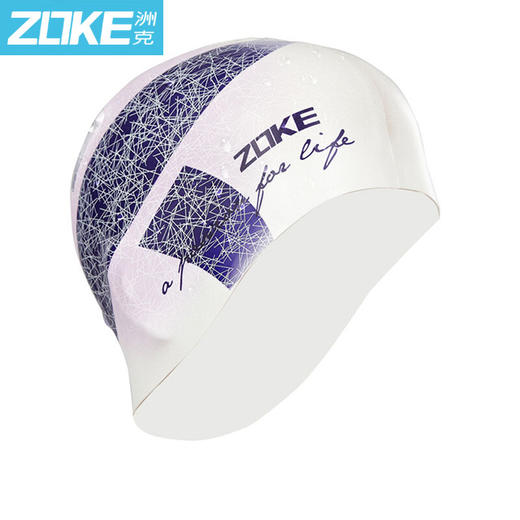 612503204洲克时尚舒适泳帽长发防水护耳硅胶游泳帽男女低阻力紧身游