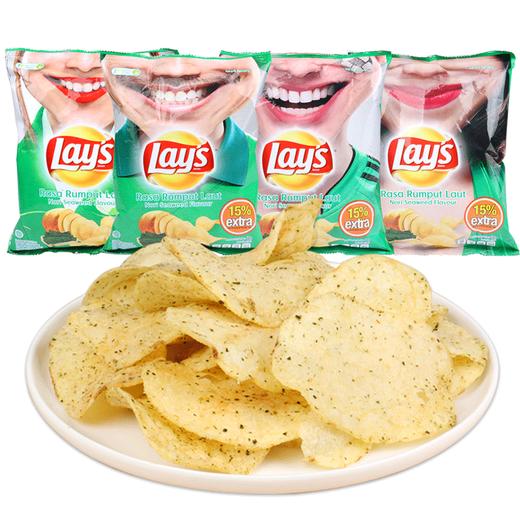 进口零食 印尼乐事自拍笑脸微笑薯片海苔味68g