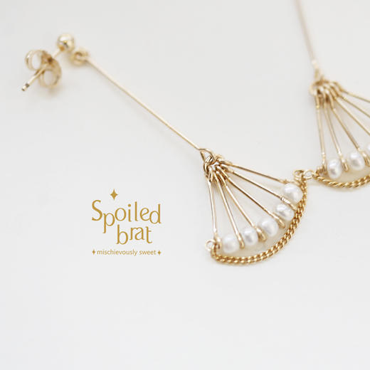 SpoiledBart Jewelry 进口14K注金 天然珍珠 耳环 商品图0